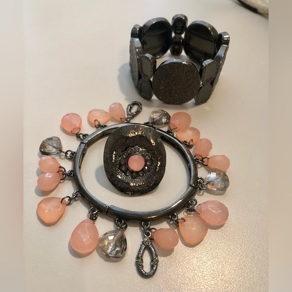 Brown and Coral Color 3pc Set - Picture 3 of 8